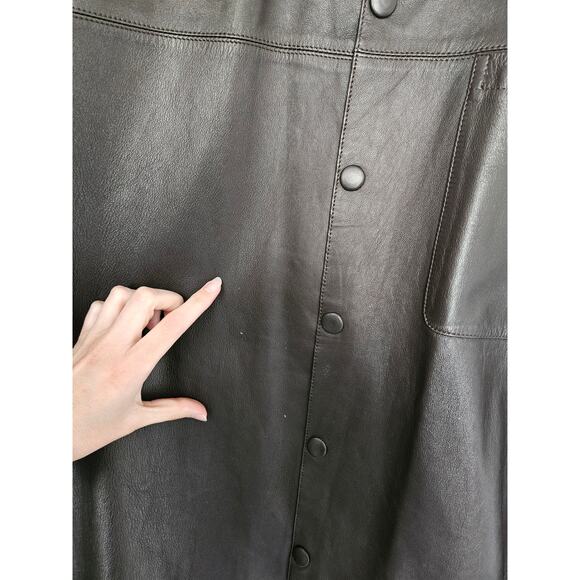 Claude Lamont Men's Dark Brown Leather Snap Button Shirt Size Medium - Picture 3 of 11